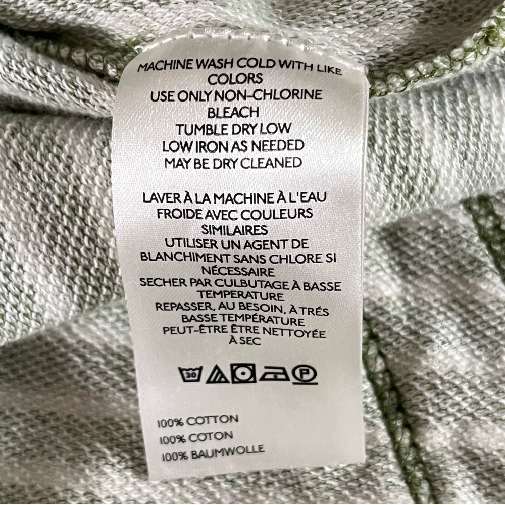 Anthropologie Sweatshirt Women‎ Pilcro Wharfside Hoodie Green Stripe Pullover - Picture 9 of 11